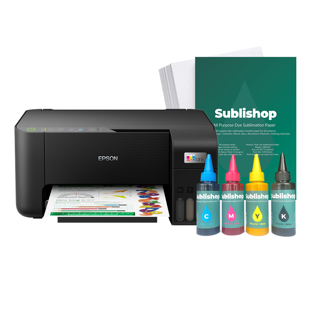 Converted Sublimation Printer A4 Epson EcoTank ET-2810 - Plug and Print Starter Bundle