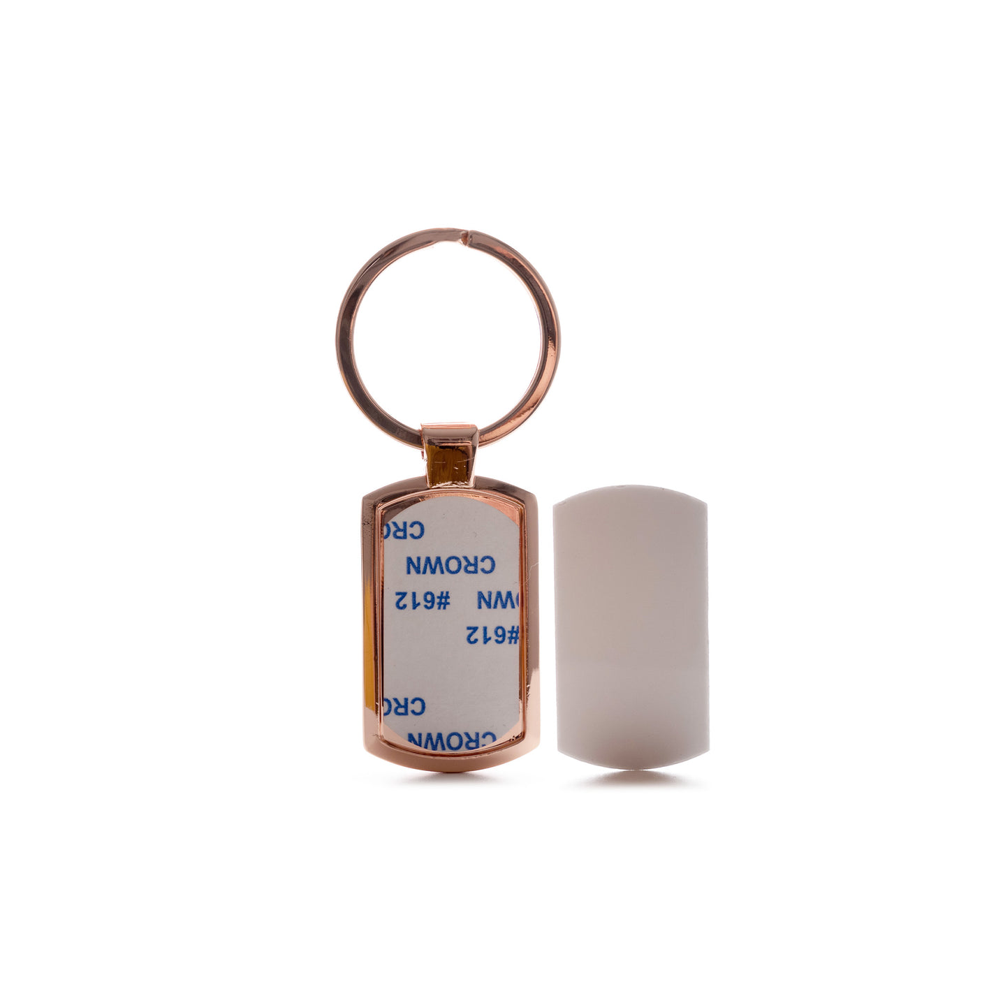 Sublimation Oblong Metal Keyring - Rose Gold