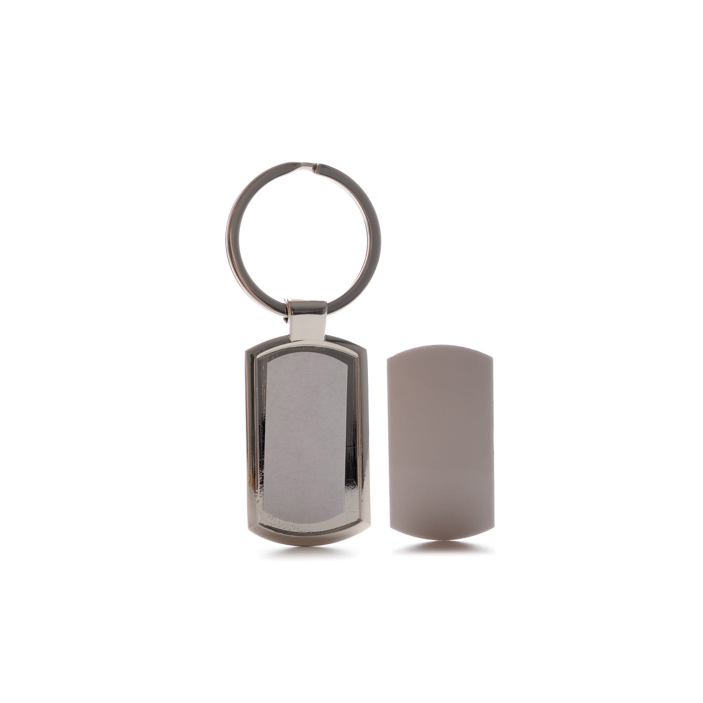 Sublimation Oblong Metal Keyring - Silver