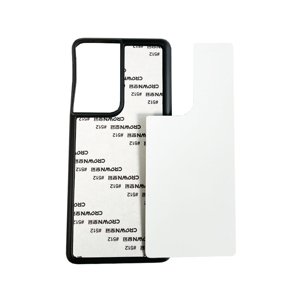 Galaxy S21 Ultra Sublimation Phone Case - Black Rubber