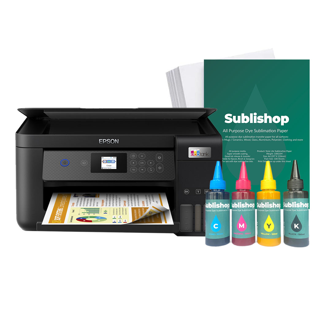 Converted Sublimation Printer A4 Epson EcoTank ET-2850 - Plug and Print Starter Bundle