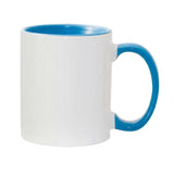 11oz Blue Inner & Handle Coloured Sublimation Mug