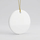 Sublimation Ceramic Ornament - Round 3" with Gold String