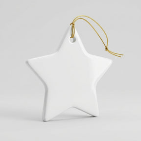 Sublimation Ceramic Ornament - Star 3" with Gold String