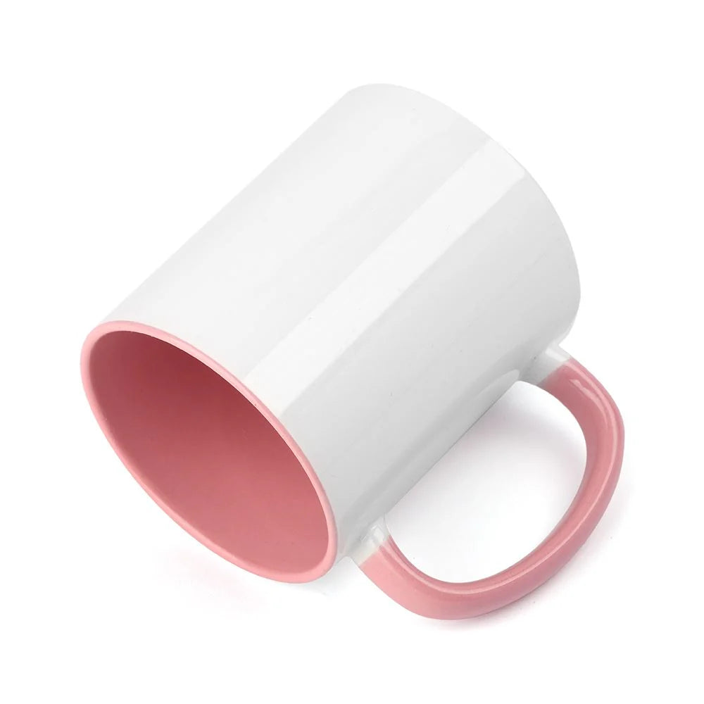 11oz Pink Inner & Handle Coloured Sublimation Mug