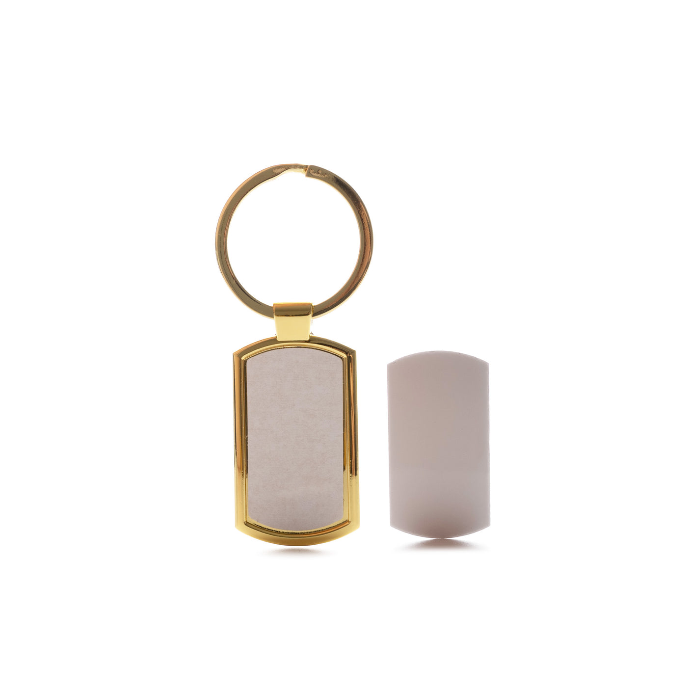 Sublimation Oblong Metal Keyring - Gold